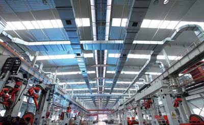 魯南裝備輕鋼結構刮板機車間